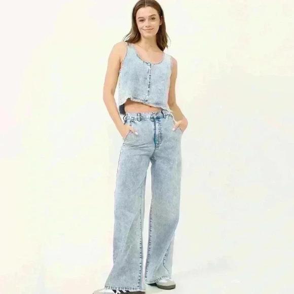 Denim - Trendy Light Blue Denim Set